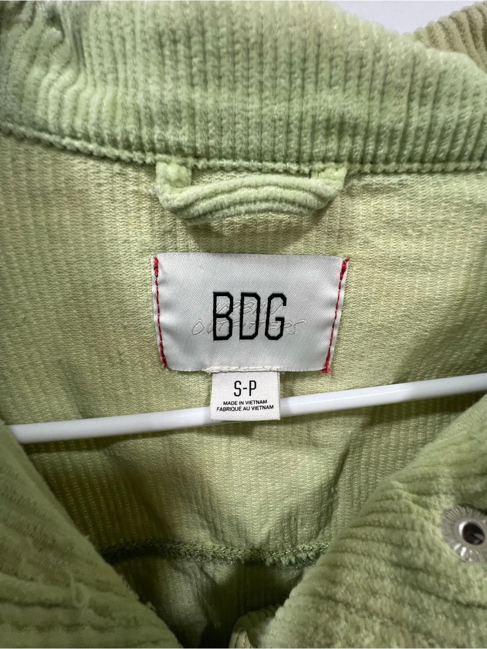 BDG Washed Light Yellow/Green Cropped Corduroy Jacket oversized S - Picture 3 of 5